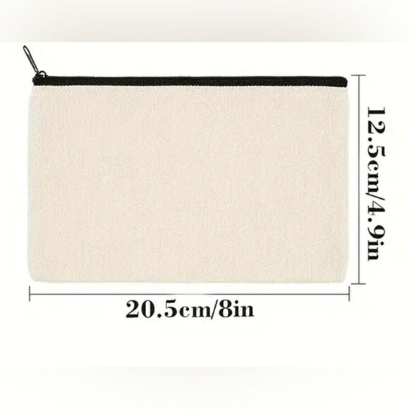 NWT - Cream Canvas Pouch with Rainbow Design Teacher Life- Makeup Bag Pencil Bag - Picture 5 of 5